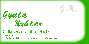 gyula mahler business card